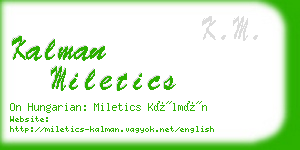 kalman miletics business card